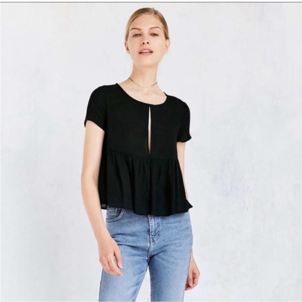 Kimchi blue black key hole baby doll top